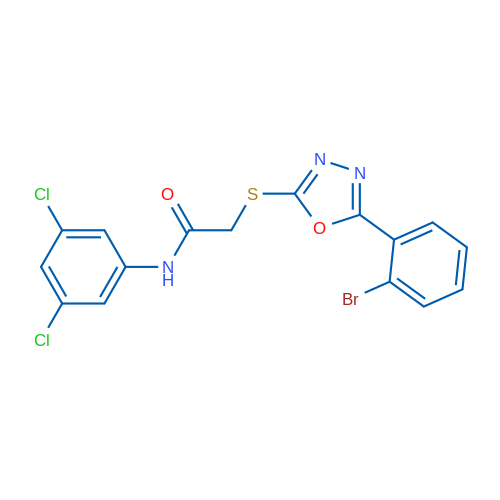 2-((5-(2-Bromophenyl)-1,3,4-oxadiazol-2-yl)thio)-N-(3,5-dichlorophenyl)acetamide 1g