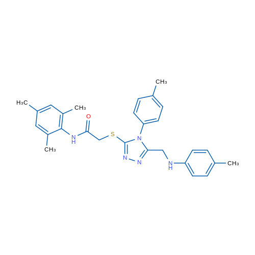 N-Mesityl-2-((4-(p-tolyl)-5-((p-tolylamino)methyl)-4H-1,2,4-triazol-3-yl)thio)acetamide 1g