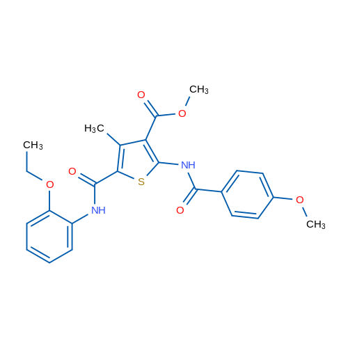 Methyl 5-((2-ethoxyphenyl)carbamoyl)-2-(4-methoxybenzamido)-4-methylthiophene-3-carboxylate 1g