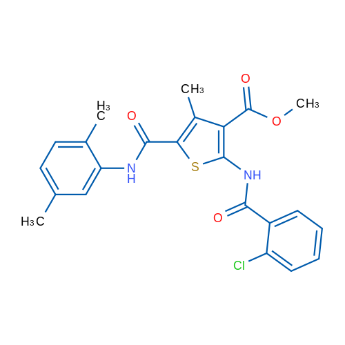 Methyl 2-(2-chlorobenzamido)-5-((2,5-dimethylphenyl)carbamoyl)-4-methylthiophene-3-carboxylate 1g