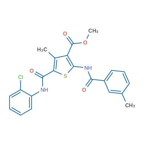 Methyl 5-((2-chlorophenyl)carbamoyl)-4-methyl-2-(3-methylbenzamido)thiophene-3-carboxylate 1g