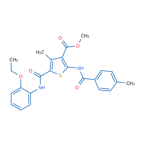 Methyl 5-((2-ethoxyphenyl)carbamoyl)-4-methyl-2-(4-methylbenzamido)thiophene-3-carboxylate 1g
