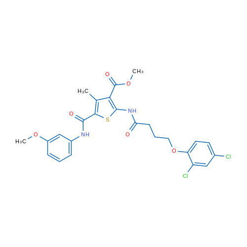 Methyl 2-(4-(2,4-dichlorophenoxy)butanamido)-5-((3-methoxyphenyl)carbamoyl)-4-methylthiophene-3-carboxylate 1g