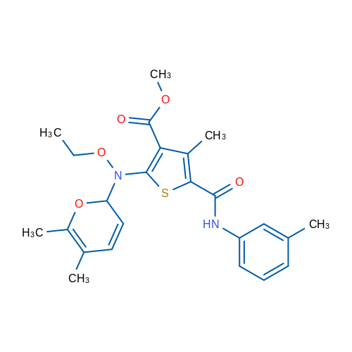 Methyl 2-((5,6-dimethyl-2H-pyran-2-yl)(ethoxy)amino)-4-methyl-5-(m-tolylcarbamoyl)thiophene-3-carboxylate 1g