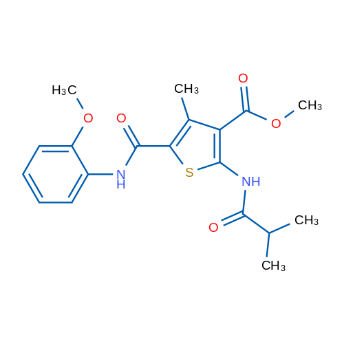 Methyl 2-isobutyramido-5-((2-methoxyphenyl)carbamoyl)-4-methylthiophene-3-carboxylate 1g