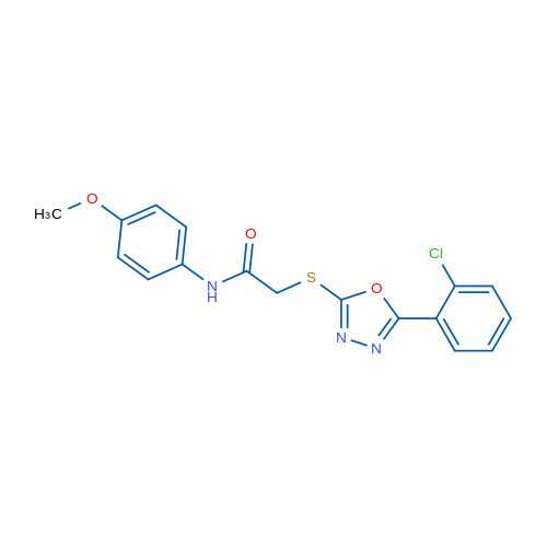 2-((5-(2-Chlorophenyl)-1,3,4-oxadiazol-2-yl)thio)-N-(4-methoxyphenyl)acetamide 1g