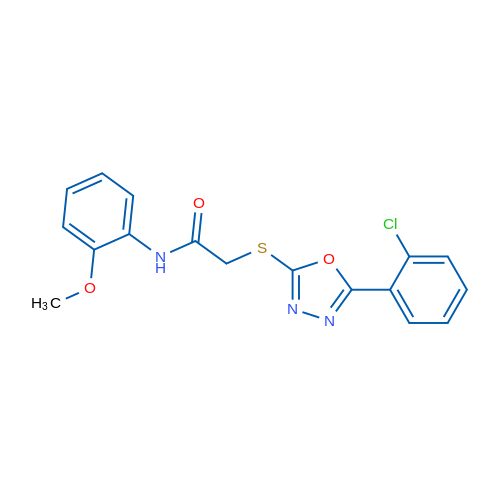 2-((5-(2-Chlorophenyl)-1,3,4-oxadiazol-2-yl)thio)-N-(2-methoxyphenyl)acetamide 1g