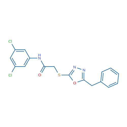 2-((5-Benzyl-1,3,4-oxadiazol-2-yl)thio)-N-(3,5-dichlorophenyl)acetamide 1g