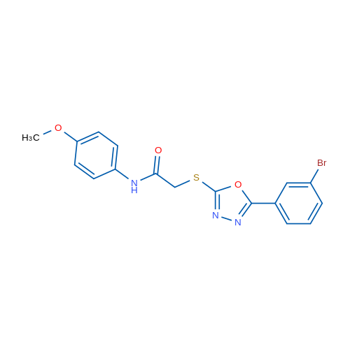 2-((5-(3-Bromophenyl)-1,3,4-oxadiazol-2-yl)thio)-N-(4-methoxyphenyl)acetamide 1g