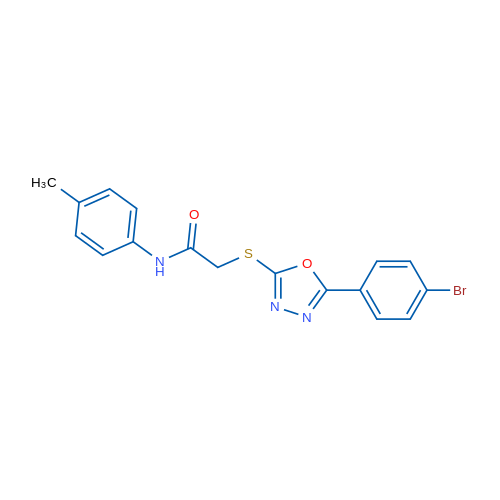 2-((5-(4-Bromophenyl)-1,3,4-oxadiazol-2-yl)thio)-N-(p-tolyl)acetamide 1g