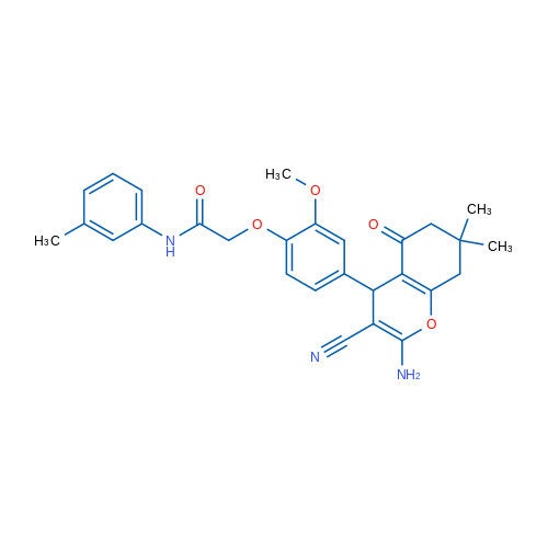 2-(4-(2-Amino-3-cyano-7,7-dimethyl-5-oxo-5,6,7,8-tetrahydro-4H-chromen-4-yl)-2-methoxyphenoxy)-N-(m-tolyl)acetamide 1g