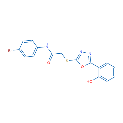 N-(4-Bromophenyl)-2-((5-(2-hydroxyphenyl)-1,3,4-oxadiazol-2-yl)thio)acetamide 1g