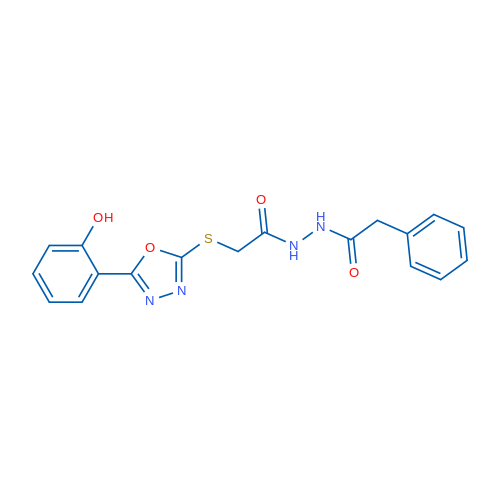 2-((5-(2-Hydroxyphenyl)-1,3,4-oxadiazol-2-yl)thio)-N'-(2-phenylacetyl)acetohydrazide 1g