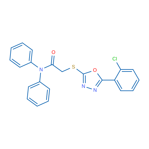 2-((5-(2-Chlorophenyl)-1,3,4-oxadiazol-2-yl)thio)-N,N-diphenylacetamide 1g