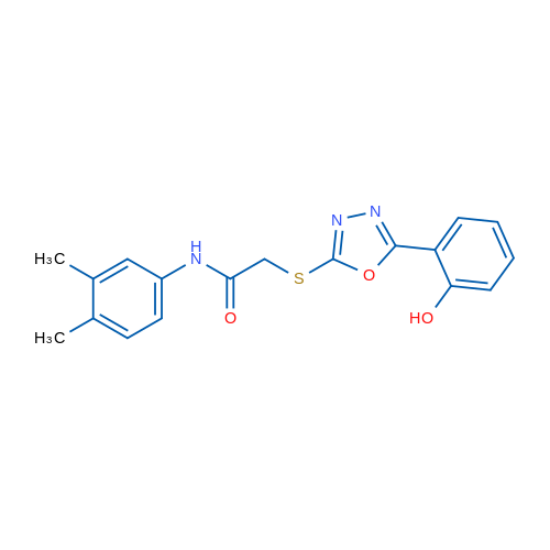N-(3,4-Dimethylphenyl)-2-((5-(2-hydroxyphenyl)-1,3,4-oxadiazol-2-yl)thio)acetamide 1g