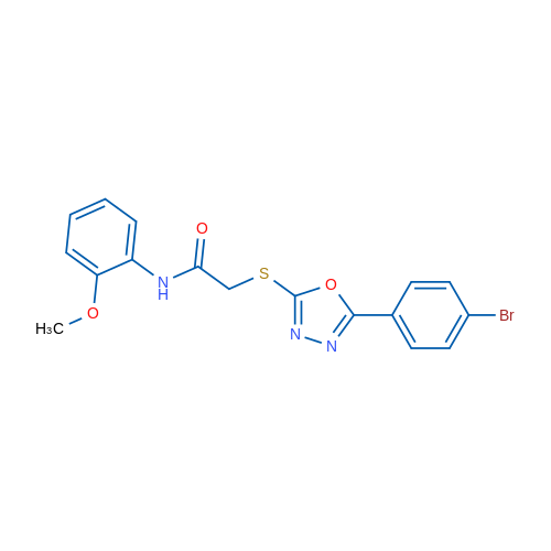2-((5-(4-Bromophenyl)-1,3,4-oxadiazol-2-yl)thio)-N-(2-methoxyphenyl)acetamide 1g