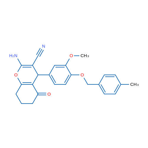 2-Amino-4-(3-methoxy-4-((4-methylbenzyl)oxy)phenyl)-5-oxo-5,6,7,8-tetrahydro-4H-chromene-3-carbonitrile 1g