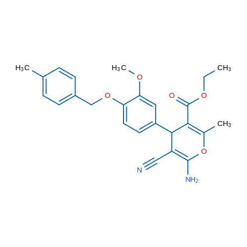 Ethyl 6-amino-5-cyano-4-(3-methoxy-4-((4-methylbenzyl)oxy)phenyl)-2-methyl-4H-pyran-3-carboxylate 1g