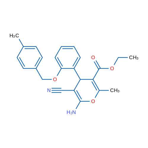 Ethyl 6-amino-5-cyano-2-methyl-4-(2-((4-methylbenzyl)oxy)phenyl)-4H-pyran-3-carboxylate 1g