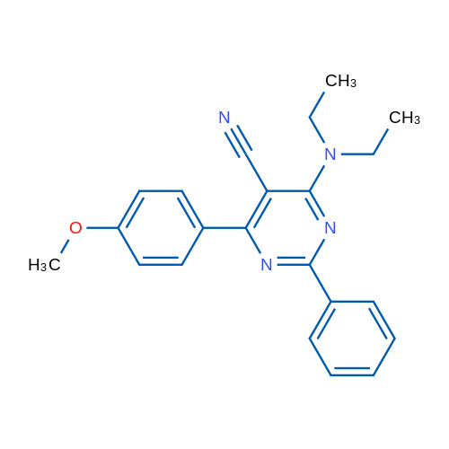 4-(Diethylamino)-6-(4-methoxyphenyl)-2-phenylpyrimidine-5-carbonitrile 1g