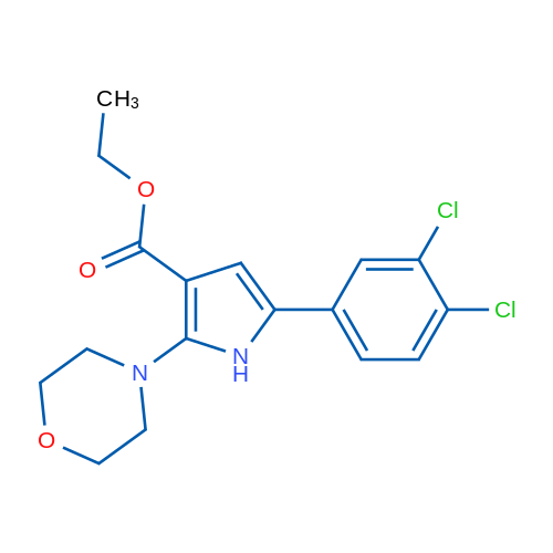 Ethyl 5-(3,4-dichlorophenyl)-2-(morpholin-4-yl)-1H-pyrrole-3-carboxylate 1g