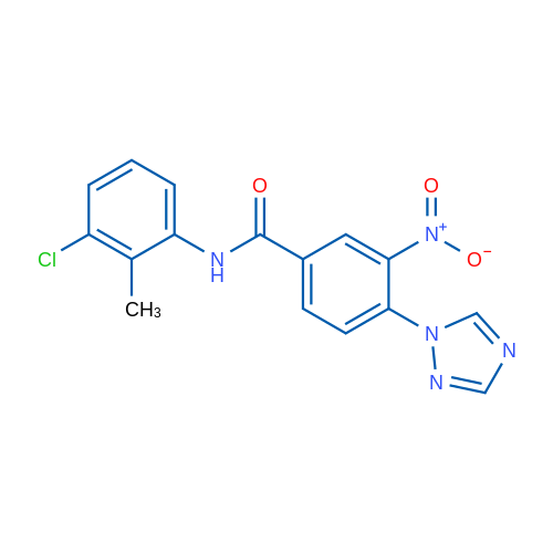 N-(3-Chloro-2-methylphenyl)-3-nitro-4-(1H-1,2,4-triazol-1-yl)benzamide 1g