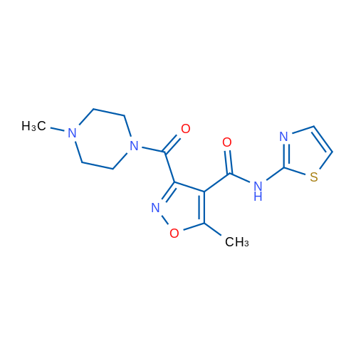 5-Methyl-3-(4-methylpiperazine-1-carbonyl)-N-(1,3-thiazol-2-yl)-1,2-oxazole-4-carboxamide 1g