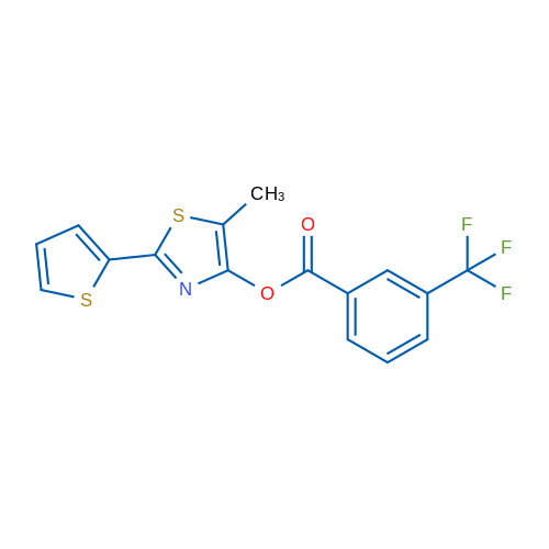 5-Methyl-2-(thiophen-2-yl)-1,3-thiazol-4-yl 3-(trifluoromethyl)benzoate 1g