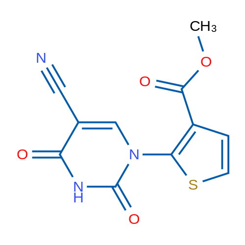 Methyl 2-(5-cyano-2,4-dioxo-1,2,3,4-tetrahydropyrimidin-1-yl)thiophene-3-carboxylate 1g