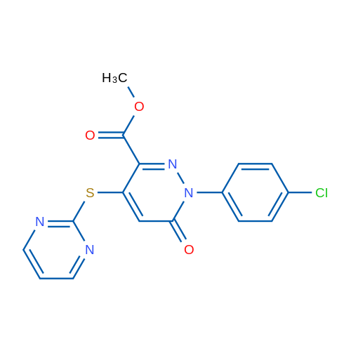 Methyl 1-(4-chlorophenyl)-6-oxo-4-(pyrimidin-2-ylsulfanyl)-1,6-dihydropyridazine-3-carboxylate 1g