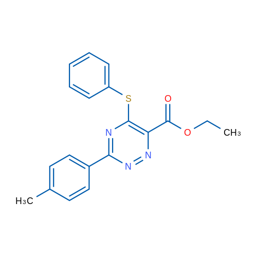 Ethyl 3-(4-methylphenyl)-5-(phenylsulfanyl)-1,2,4-triazine-6-carboxylate 1g