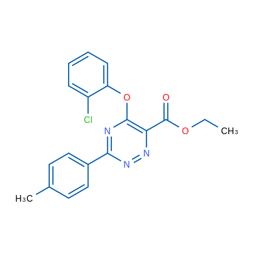 Ethyl 5-(2-chlorophenoxy)-3-(4-methylphenyl)-1,2,4-triazine-6-carboxylate 1g