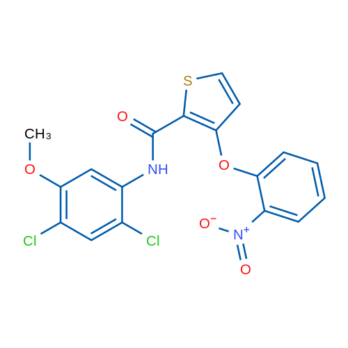 N-(2,4-Dichloro-5-methoxyphenyl)-3-(2-nitrophenoxy)thiophene-2-carboxamide 1g