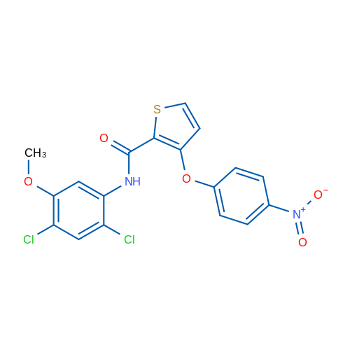 N-(2,4-Dichloro-5-methoxyphenyl)-3-(4-nitrophenoxy)thiophene-2-carboxamide 1g