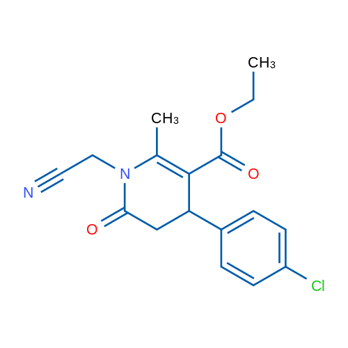 Ethyl 4-(4-chlorophenyl)-1-(cyanomethyl)-2-methyl-6-oxo-1,4,5,6-tetrahydropyridine-3-carboxylate 1g