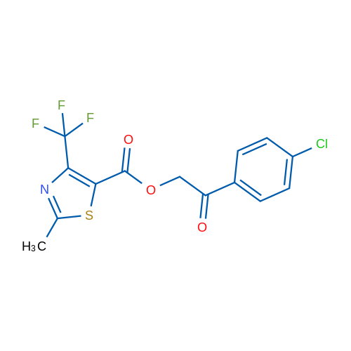 2-(4-Chlorophenyl)-2-oxoethyl 2-methyl-4-(trifluoromethyl)-1,3-thiazole-5-carboxylate 1g
