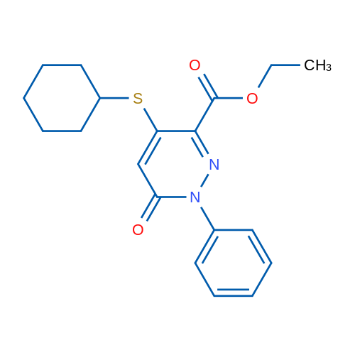Ethyl 4-(cyclohexylsulfanyl)-6-oxo-1-phenyl-1,6-dihydropyridazine-3-carboxylate 1g