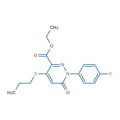 Ethyl 1-(4-fluorophenyl)-6-oxo-4-(propylsulfanyl)-1,6-dihydropyridazine-3-carboxylate 1g