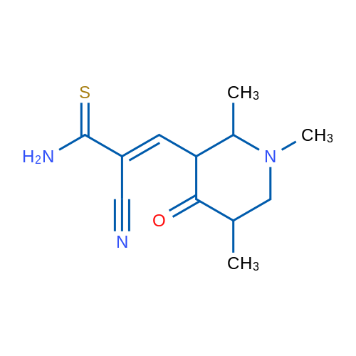 (2E)-2-Cyano-3-(1,2,5-trimethyl-4-oxopiperidin-3-yl)prop-2-enethioamide 1g