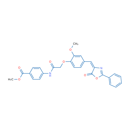 Methyl 4-(2-(2-methoxy-4-((5-oxo-2-phenyloxazol-4(5H)-ylidene)methyl)phenoxy)acetamido)benzoate 1g