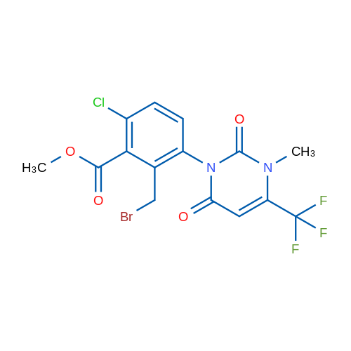 Methyl 2-(bromomethyl)-6-chloro-3-(3-methyl-2,6-dioxo-4-(trifluoromethyl)-2,3-dihydropyrimidin-1(6H)-yl)benzoate 1g