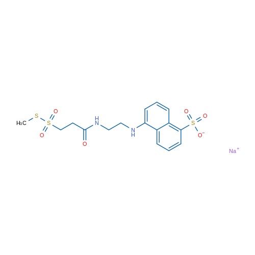 Sodium 5-((2-(3-((methylthio)sulfonyl)propanamido)ethyl)amino)naphthalene-1-sulfonate 250mg