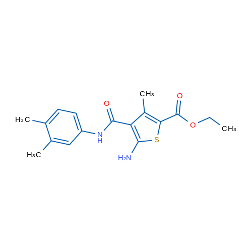 Ethyl 5-amino-4-((3,4-dimethylphenyl)carbamoyl)-3-methylthiophene-2-carboxylate 1g