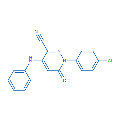1-(4-Chlorophenyl)-6-oxo-4-(phenylamino)-1,6-dihydropyridazine-3-carbonitrile 1g