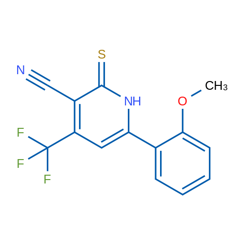 6-(2-Methoxyphenyl)-2-sulfanylidene-4-(trifluoromethyl)-1,2-dihydropyridine-3-carbonitrile 1g
