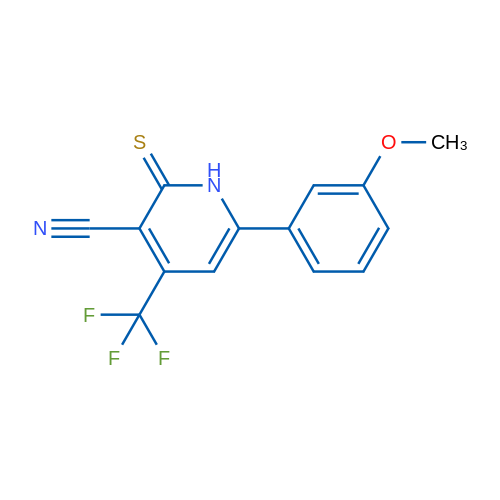 6-(3-Methoxyphenyl)-2-sulfanylidene-4-(trifluoromethyl)-1,2-dihydropyridine-3-carbonitrile 1g