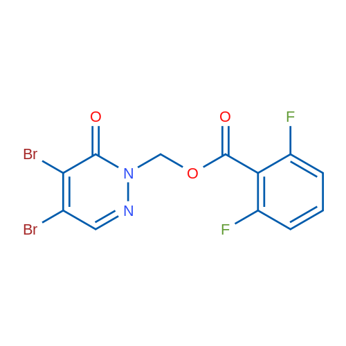 (4,5-Dibromo-6-oxo-1,6-dihydropyridazin-1-yl)methyl 2,6-difluorobenzoate 1g
