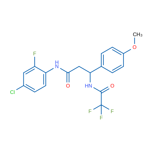 N-(4-Chloro-2-fluorophenyl)-3-(4-methoxyphenyl)-3-(2,2,2-trifluoroacetamido)propanamide 1g