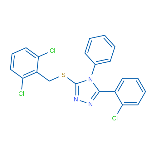 3-(2-Chlorophenyl)-5-((2,6-dichlorobenzyl)thio)-4-phenyl-4H-1,2,4-triazole 1g