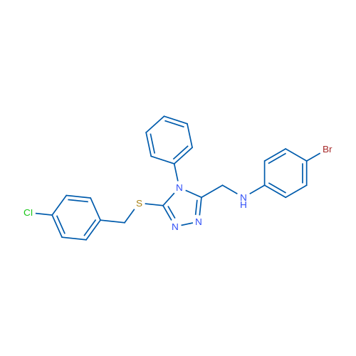4-Bromo-N-((5-((4-chlorobenzyl)thio)-4-phenyl-4H-1,2,4-triazol-3-yl)methyl)aniline 1g